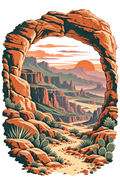 YebYeb Desert Stone Arch graphic hoodie artwork – design preview