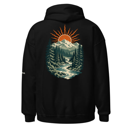 Black YebYeb graphic hoodie – back print